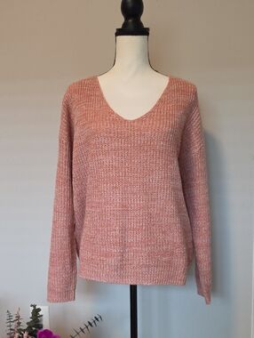 Forever 21 Rose Marled V-Neck Sweater